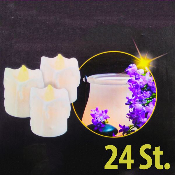 LED Teelichter Wachs-Design, 24er Pack, inkl. Batterien