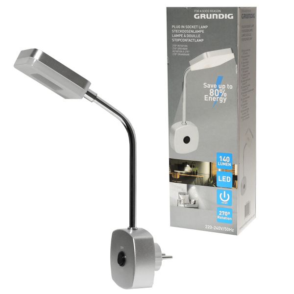 LED Grundig - Steckdosenlampe, weiß